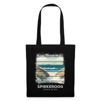 Insel Spiekeroog Nordsee Meer - Stoffbeutel - Schwarz - Vorne