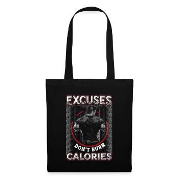 Excuses, Brûlure, Pas de calories, Personnel - Sac en tissu - noir - Devant