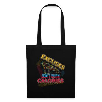 Excuses, Brûlure, Pas de calories, Personnel - Sac en tissu - noir - Devant
