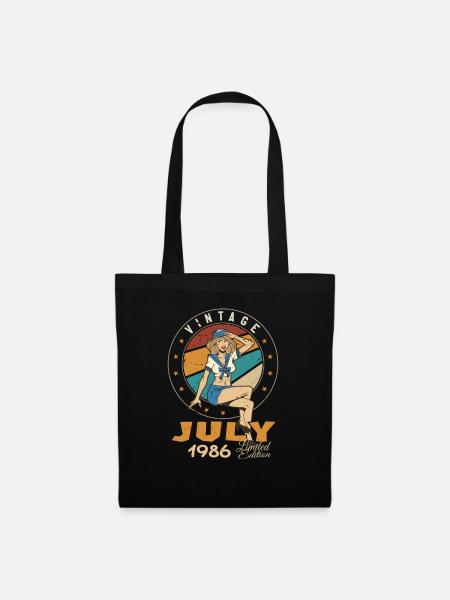 Juli 1986 Juli Geburtstagsgeschenk Juli 1986 - Stoffbeutel - Schwarz