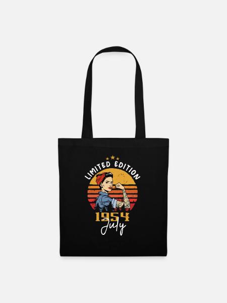 Juli 1954 - Geburtstag im Juli 1954 Geschenk - Stoffbeutel - Schwarz