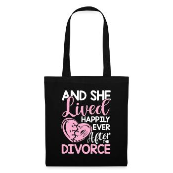 And She Lived Happily Ever After The Divorce - Stoffbeutel - Schwarz - Vorne