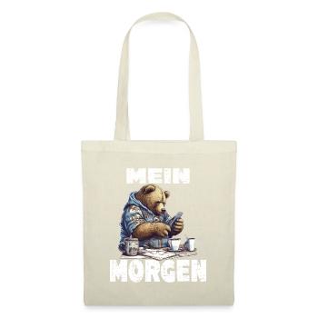 Mein Morgen Bär Zeitung Lesen - Stoffbeutel - Natur - Vorne