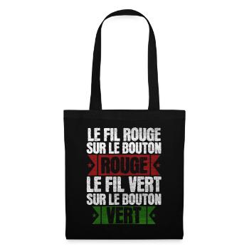 le fil rouge sur le bouton rouge la 7ème compagnie - Sac en tissu - noir - Devant