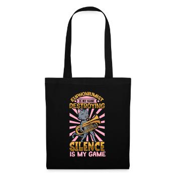 Je détruis le silence - Euphonium - Sac en tissu - noir - Devant