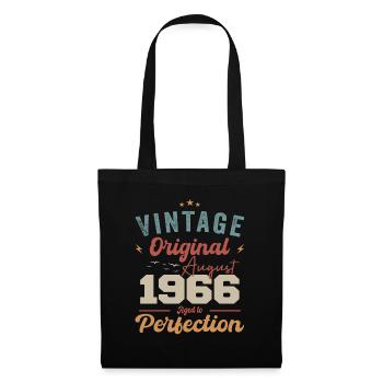 August 1966 Vintage Jahrgang Geburtstag Retro - Stoffbeutel - Schwarz - Vorne