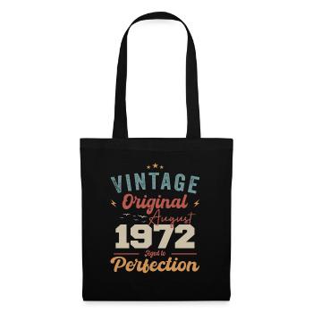 August 1972 Vintage Vintage Birthday Retro - Tote Bag - black - Front