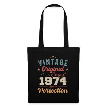 August 1974 Vintage Vintage Birthday Retro - Tote Bag - black - Front