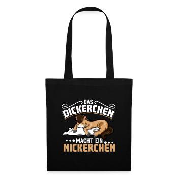Pferd - Das Dickerchen macht ein Nickerchen - Stoffbeutel - Schwarz - Vorne