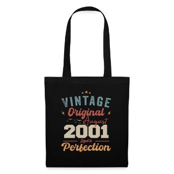 Août 2001 Vintage Vintage Birthday Retro - Sac en tissu - noir - Devant