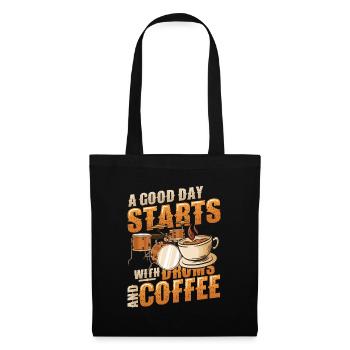 A good day starts with a drum kit - Tote Bag - black - Front