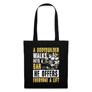 A Bodybuilder Walks Into A Bar - Stoffbeutel - Schwarz - Vorne