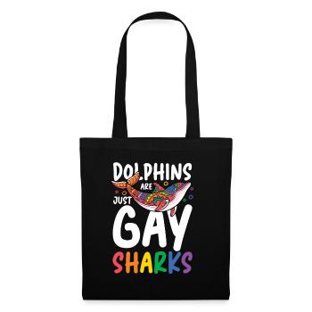 Dolphins Are Just Gay Sharks - Stoffbeutel - Schwarz - Vorne