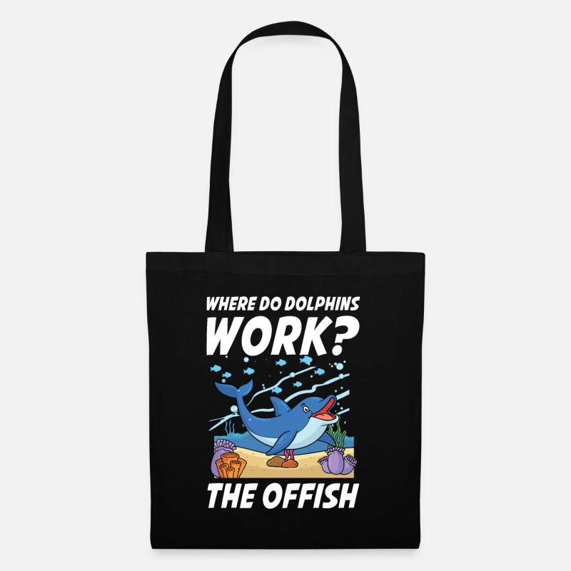Where Do Dophins Work The Offish - Stoffbeutel - Schwarz