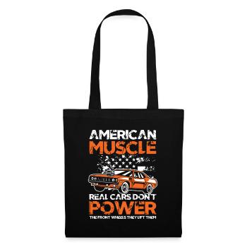 American Muscle Real Cars Don't Power Front Wheel - Stoffbeutel - Schwarz - Vorne
