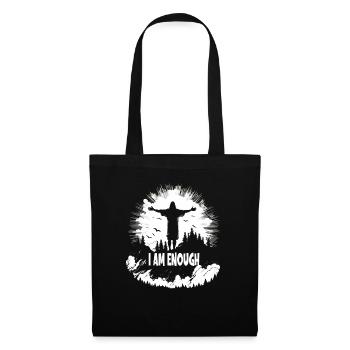Christliche Zitate Designs I Am Enough - Stoffbeutel - Schwarz - Vorne