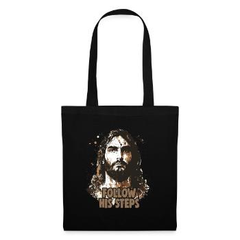 Christliche Zitate Designs Follow His Steps - Stoffbeutel - Schwarz - Vorne