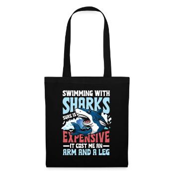 Swimming With Sharks - Stoffbeutel - Schwarz - Vorne