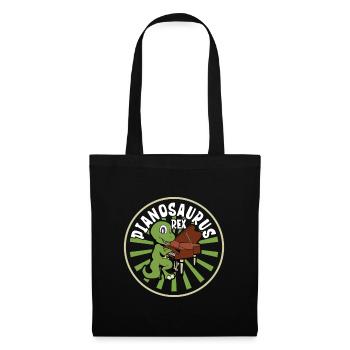 Pianosaurus Rex - TREX at the piano - Tote Bag - black - Front