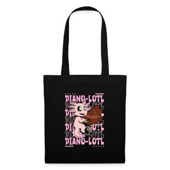 Pianolotl - Axolotl au piano - Sac en tissu - noir - Devant