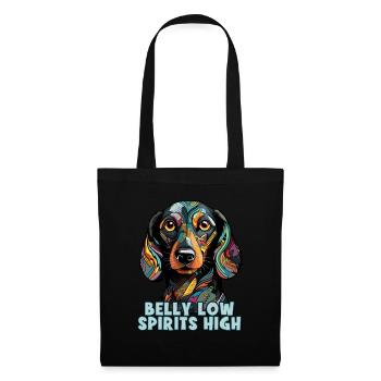 Hunde Spruch Dachshund Design für Hundeliebhaber - Stoffbeutel - Schwarz - Vorne