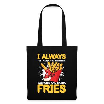Exercise And Extra Fries Calisthenics - Stoffbeutel - Schwarz - Vorne