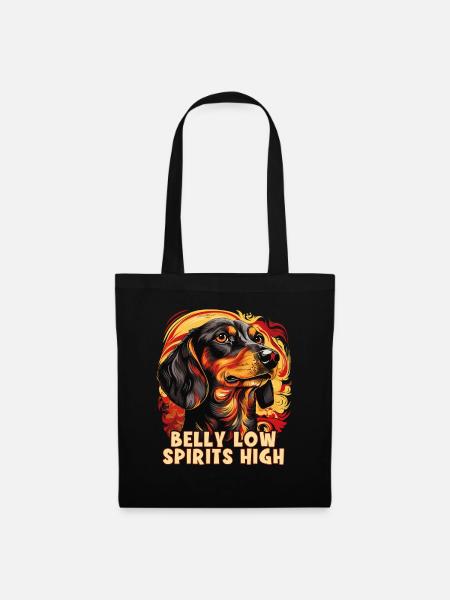 Hunde Spruch Dachshund Design für Hundeliebhaber - Stoffbeutel - Schwarz
