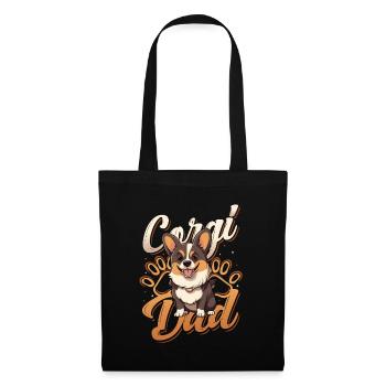 Corgi Daddy, Cute Corgi Daddy - Tote Bag - black - Front