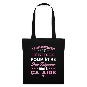 Aide Soignante Cadeau Femme Humour - Sac en tissu - noir - Devant