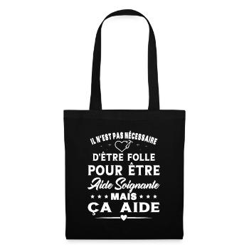 Aide Soignante Cadeau Femme Humour - Sac en tissu - noir - Devant