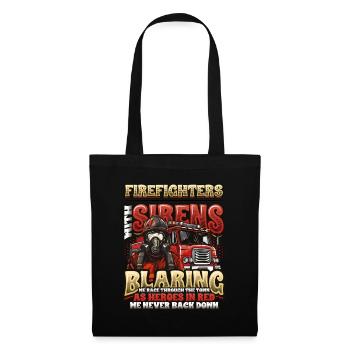 Firefighter Slogan, Volunteer Fire Brigade - Tote Bag - black - Front