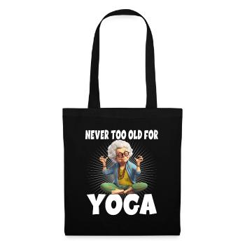 Never Too Old For Yoga - Stoffbeutel - Schwarz - Vorne