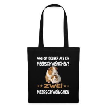 Was ist besser als ein Meerschweinchen - Stoffbeutel - Schwarz - Vorne