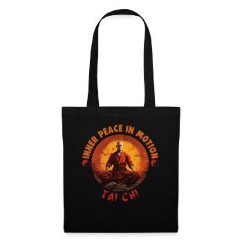 Tai Chi Design Paix Intérieure en Mouvement Taijiquan - Sac en tissu - noir - Devant