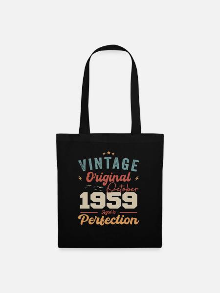 Oktober 1959 Geburtstagsgeschenk 1959 Oktober - Stoffbeutel - Schwarz