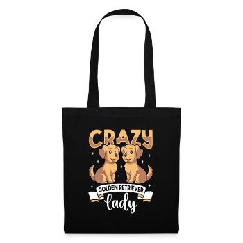 Crazy Golden Retriever Lady - Golden Retriever - Stoffbeutel - Schwarz - Vorne