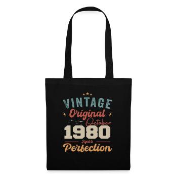 October 1980 Birthday Present 1980 October - Tote Bag - black - Front