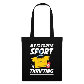 My Favorite Sport Is Thrifting für Sparsame - Stoffbeutel - Schwarz - Vorne