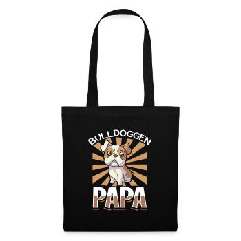 Bulldoggen Papa - Bulldogge - Stoffbeutel - Schwarz - Vorne