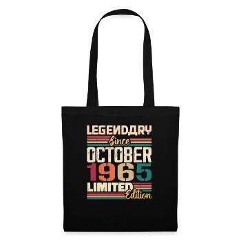 Octobre 1965 Millésime - Cadeau d’anniversaire 1965 - Sac en tissu - noir - Devant