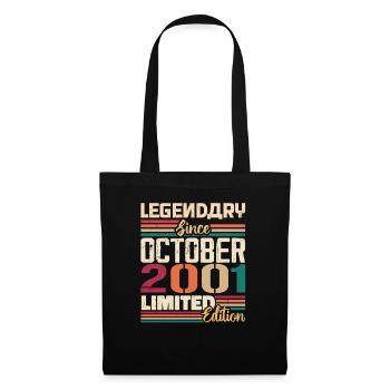 Octobre 2001 Millésime - Cadeau d’anniversaire 2001 - Sac en tissu - noir - Devant