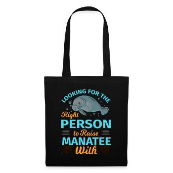 La bonne personne pour élever un lamantin Mignon lamantin de mer - Sac en tissu - noir - Devant