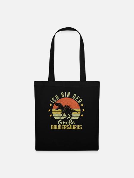 Ich bin der große Brudersaurus - Stoffbeutel - Schwarz