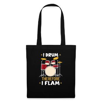 Schlagzeuger in einer Band | Drummer Musiker - Stoffbeutel - Schwarz - Vorne