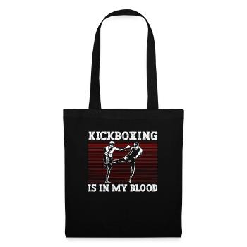 Kickboxing Kampfsport Kickbox Trainer Kickboxer - Stoffbeutel - Schwarz - Vorne