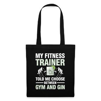 Fitness Trainer Gym And Gin Calisthenics - Stoffbeutel - Schwarz - Vorne