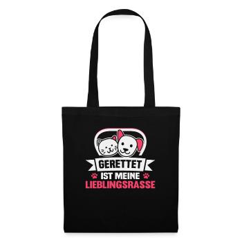 Hunderettungs Designs Für Tierrechtsaktivisten - Stoffbeutel - Schwarz - Vorne