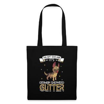 German Shepherd Glitzer - Stoffbeutel - Schwarz - Vorne