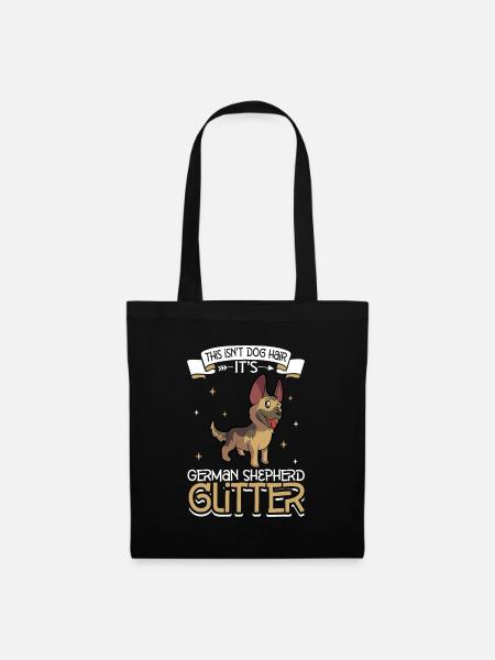 German Shepherd Glitzer - Stoffbeutel - Schwarz