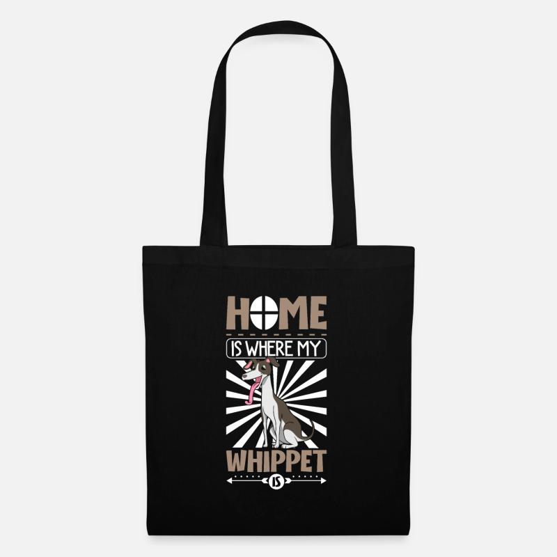 Home is where my Whippet is - Whippet - Stoffbeutel - Schwarz